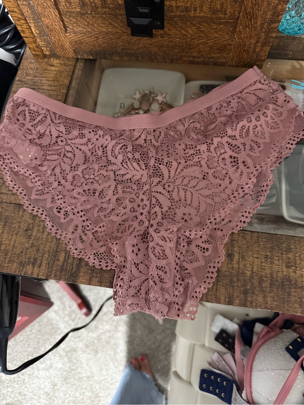 Adrienne Vittadini Mauve Lace Hipster Panty